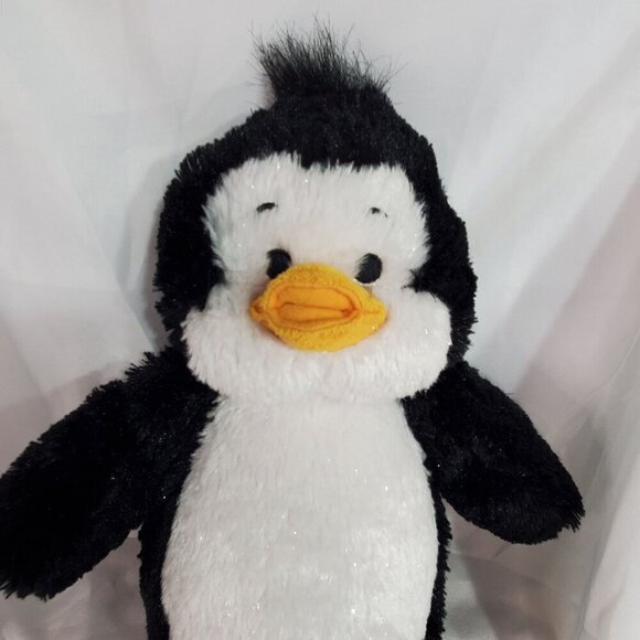 Build a Bear Arctic Penguin Plush Toy 17" Black and White Glittery Sparkles - Picture 5 of 8